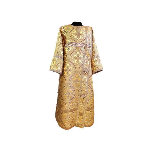 Deacon Vestment yellow with dark-red pattern